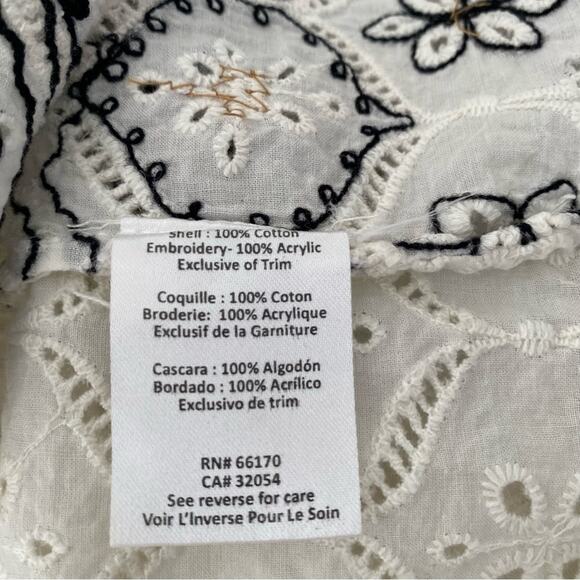 Hemant & Nandita Anthropologie Aditya Embroidered Eyelet Cover Up Swim Large - Picture 10 of 11